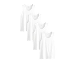 NEXT Homme Débardeurs 100% coton, lot de 4 | Idéal pour un look d'été décontracté ou à superposer par temps froid