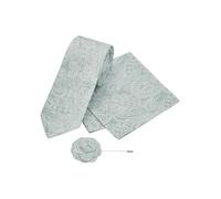 NEXT Homme Ensemble pochette, cravate texturée cachemire et pince à cravate Vert sauge one size