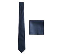 NEXT Homme Ensemble pochette et cravate texturées Bleu marine one size