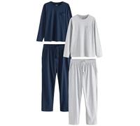 NEXT Homme Ensemble Pyjama en Jersey à Manches Longues Navy Blue/Grey M