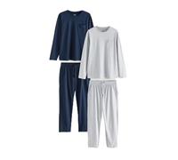 NEXT Homme Ensemble Pyjama en Jersey à Manches Longues Navy Blue/Grey XL