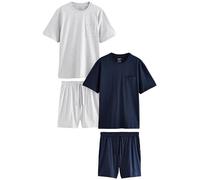 NEXT Homme Ensemble Pyjama Short en Jersey, Lot de 2 Navy Blue/Grey XL