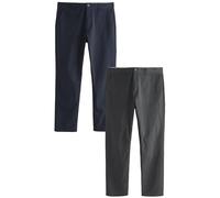 NEXT Homme Pantalon Chino Slim Stretch, Lot de 2 Bleu Marine/Gris Anthracite W: 30 / L: 29