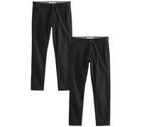 NEXT Homme Pantalon Chino Slim Stretch, Lot de 2 Noir W: 36 / L: 31