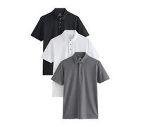 NEXT Homme Polo en Jersey à Manches Courtes Moulant, Lot de 3