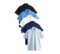 NEXT Homme Polo Standard en Jersey Motionflex à Manches Courtes, Lot de 5 Navy/Bright Blue/White/Deep Blue/Light Blue XL