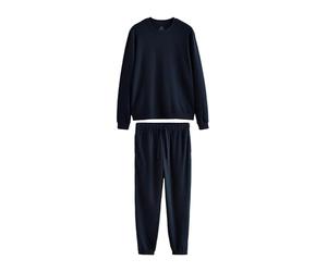NEXT Homme Pyjama Doux gaufré à Manches Longues Bleu Marine L