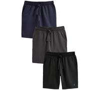 NEXT Homme Short 100% Coton léger, Lot de 3 Bleu Marine/Gris/Noir L