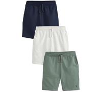 Next Homme Short 100% Coton léger, Lot de 3 Marine/Vert/Gris Glace S