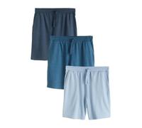 NEXT Homme Short Doux à Envers bouclé, Lot de 3 | Coupe standard, Taille mi-haute, Cordon de serrage, 100 % coton