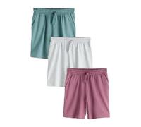 NEXT Homme Short Doux à Envers bouclé, Lot de 3 | Coupe standard, Taille mi-haute, Cordon de serrage, 100 % coton