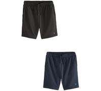 NEXT Homme Short en Jersey léger 100% Coton, Lot de 2 Black/Navy L