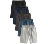 Next Homme Short léger Coupe Regular, Lot de 5 Noyau Noir/Bleu/Gris XXL