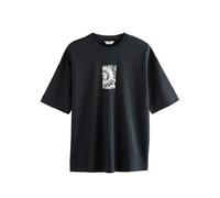 NEXT Homme T-Shirt avec imprimé Surf Japonais Noir M