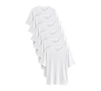 NEXT Homme T-Shirt en Coton Essential Coupe Standard, Lot de 6 Blanc L