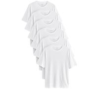NEXT Homme T-Shirt en Coton Essential Coupe Standard, Lot de 6 Blanc XL