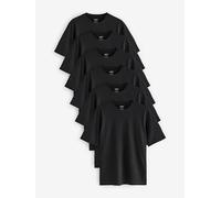 NEXT Homme T-Shirt en Coton Essential Coupe Standard, Lot de 6 Noir M