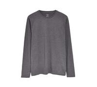 NEXT Homme T-Shirt Ras de Cou à Manches Longues Chiné Gris Anthracite S