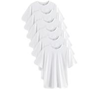NEXT Homme T-Shirt Ras du Cou Regular, Lot de 6 Blanc XL