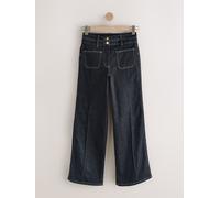 Next Indigo Blue Slim Lift and Shape Wide Leg Jeans