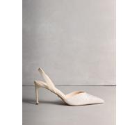 Next Ivory Forever Comfort Embellished Point Toe Sequin Slingback Heels Ivory EU 41 (UK 7)