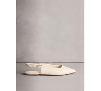 Next Ivory Forever Comfort Point Toe Bow Back Slingback Flats Ivory EU 39 (UK 6)