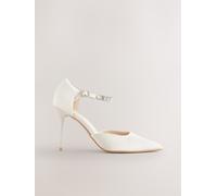 Next Ivory Forever Comfort Wedding Point Toe Jewel Ankle Strap Bridal Heels Ivory EU 41 (UK 7)