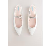 Next Ivory Wedding Point Toe Jewel Mary Jane Bridal Slingback Shoes Ivory EU 40 (UK 6.5)