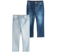 NEXT Garçon Jean Stretch Regular, Lot de 2 Denim Dark Blue/Bleach 7 Ans