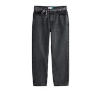 Next Washed Black Leopard Print Mid Rise Ankle Straight Leg Jeans With Scarf