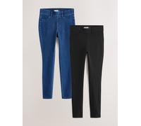 Next Black/Blue Full Length Jersey Denim Leggings 2 Pack