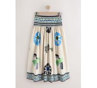 next Jupe maxi imprimée à bordure abstraite crème FR 52 (EU 50)