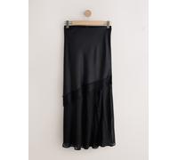 next Jupe Mi-longue à bordure en dentelle en maille Satin Noir FR 44 Short (EU 42 S)
