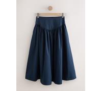 Next Jupe mi-longue taille basse en popeline de coton bleu FR 56 Regular (EU 54 R)