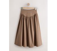 Next Jupe mi-longue taille basse en popeline de coton Brun FR 44 Regular (EU 42 R)
