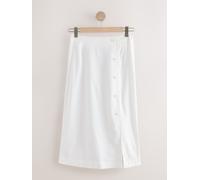 Next Jupe midi portefeuille en lin riche pâle FR 36 Regular (EU 34 R)
