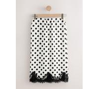 next Jupes mi-longues Satin avec bordure en dentelle crème FR 48 Long (EU 46 L)