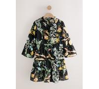 Next Kew Collection Navy Blue Floral Print Broderie 100% Cotton Shirt Mini Dress Kew Collection Navy Blue Floral 8 P