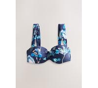 Next Kew Collection Navy Floral Wired Bandeau Bikini Top