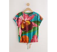 Next Kew Collection Turquoise Blue Short Sleeve Bubble Hem 100% Cotton T-Shirt