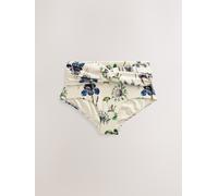 Next Kew Collection White/Blue Floral Print Midi Waist Bikini Bottoms