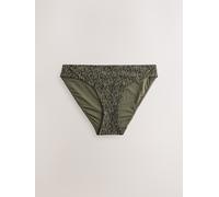 Next Khaki/Black Print High Leg Bikini Bottoms