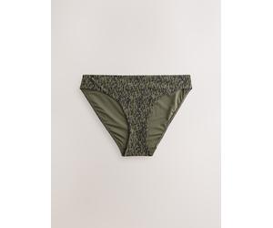 Next Khaki/Black Print High Leg Bikini Bottoms