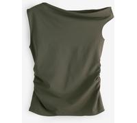 Next Khaki Green Asymmetric Shoulder Sleeveless Top