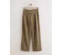 Next Khaki Green Cord Wide Leg Trousers