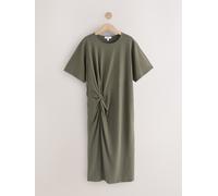 Next Khaki Green Jersey Twist T-Shirt Summer Dress Khaki Green EU 40 (UK 12)