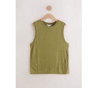Next Khaki Green Linen Modal Soft Touch Sleeveless Crew Neck Tank Vest Top