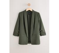 Next Khaki Green Relaxed Ruched Sleeve Blazer