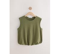 Next Khaki Green Slub Bubble Hem Sleeveless Tank Top