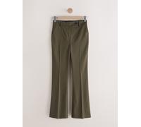Next Khaki Green Tailored Bootcut Trousers With Wool